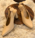 Ovolo- Almond-Toe Court Shoes - Beige by Ovolo priced at #price# | Bagallery Deals