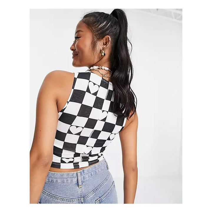 Asos- Topshop Petite Checkerboard Printed Vest Top