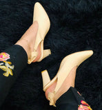 Ovolo- Almond-Toe Court Shoes - Beige