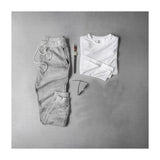 Wf Store-Plain Full Sleeves Tee With Plain Trouser- WhiteGrey