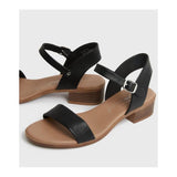 New Look- Black 2 Part Low Block Heel Sandals For Women
