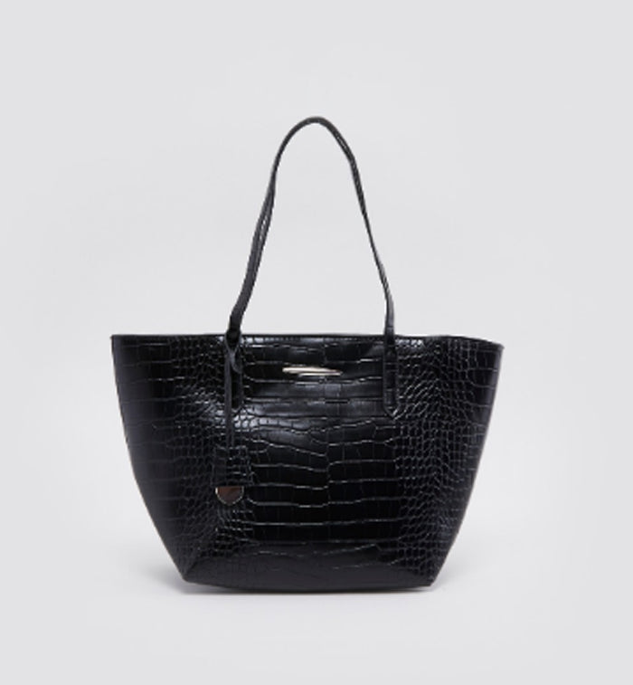 Max Fashion- Textured Handbag with Twin Handles and Zip Closure by Bagallery Deals priced at #price# | Bagallery Deals