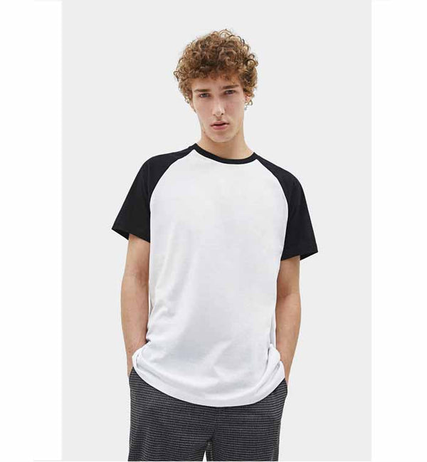 Bershka- Baseball T-Shirt- White/Black by Bagallery Deals priced at #price# | Bagallery Deals