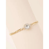 Shein- Rhinestone Decor Chain Bracelet- Gold