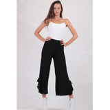 BK Boutique Clothing- Women Black Steel Knitted Trousers BK113