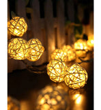 Shein- A series of lights decorated with bulbs on bamboo balls, 20 bulbs