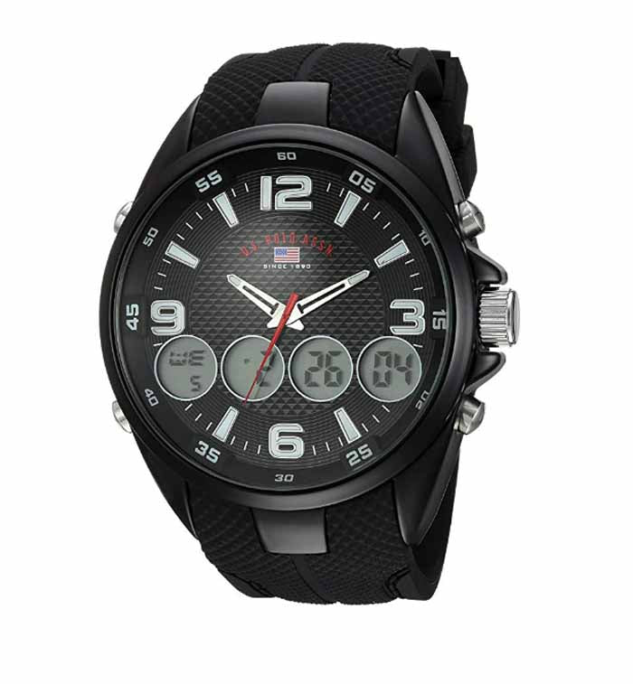 U.S. Polo Assn- Mens Analog-Quartz Watch with Rubber Strap- Black- US9596 by Bagallery Deals priced at #price# | Bagallery Deals