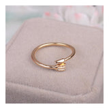 Jolly Chic- Womens Fashion Ring Simple Geometry Arrow Decoration Accessory - Gold