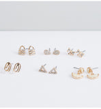 Max Fashion- Studded Earrings with Pushback Closure - Set of 6