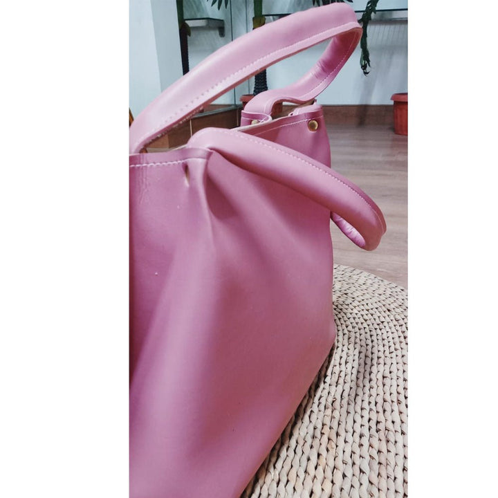 Shein- Pink Handbag Pink Leatherette Straps Ntural