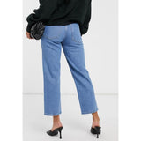 Asos Design- Petite High Rise Slim Stretch Straight Leg Jeans in Brightwash