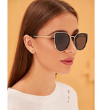 Shein- Plain Frame Flat Lens Sunglasses With Case