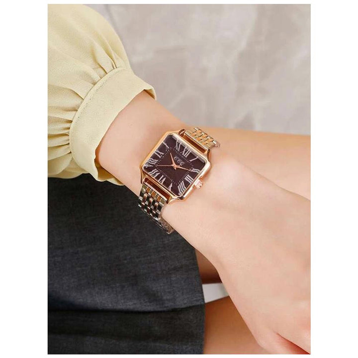 Shein- Square Pointer Quartz Watch- Square