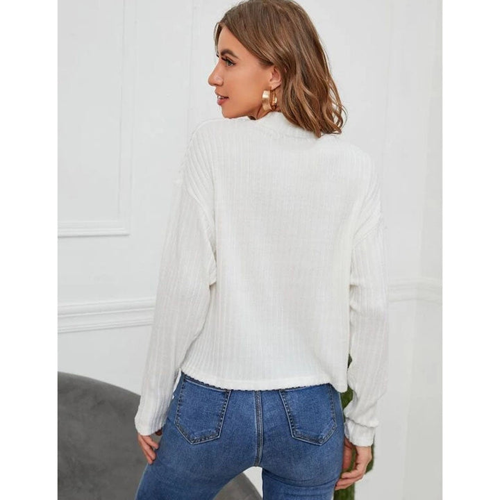 Shein- Mock Neck Drop Shoulder Tee