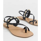 Asos Design- Office Shell Studded Toe Loop Sandals