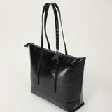 Lefties- Black Faux Leather Tote Bag