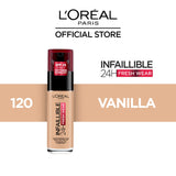 LOreal Paris- Infallible 24h Liquid Foundation, 120 Vanilla