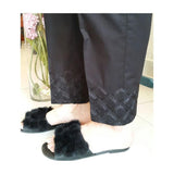 Zardi- Black Trouser With Black Embroidery - KT05