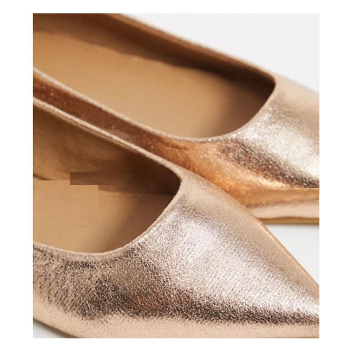 Asos Design- Lucky pointed ballet flats rose gold