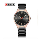 Curren- Slim Dial Stainless Steel Luminous Wrist watch For Men- 8280- Black Rose