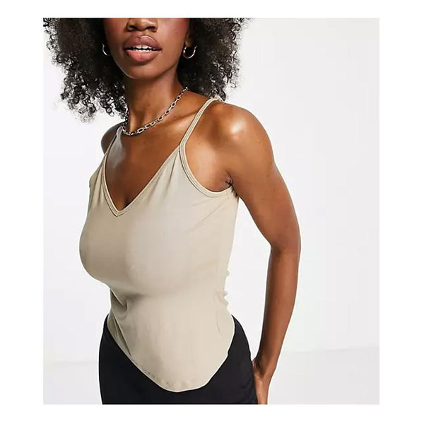 Asos- Design Hourglass Ultimate Cami With V-Neck In Beige