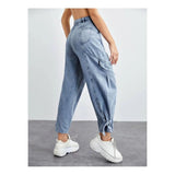 Shein- Slash pocket high waist jeans