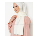 Modanisa- Burden Silk Cream - Printed - Jacquard - Shawl