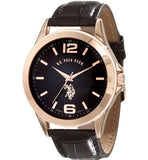 U.S. Polo Assn- Classic Mens USC50201 Rose Gold-Tone Watch with Brown Faux-Leather Band