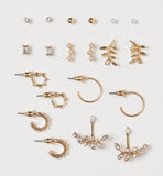 H&M- Women 10 Pairs Earrings- Gold-Coloured