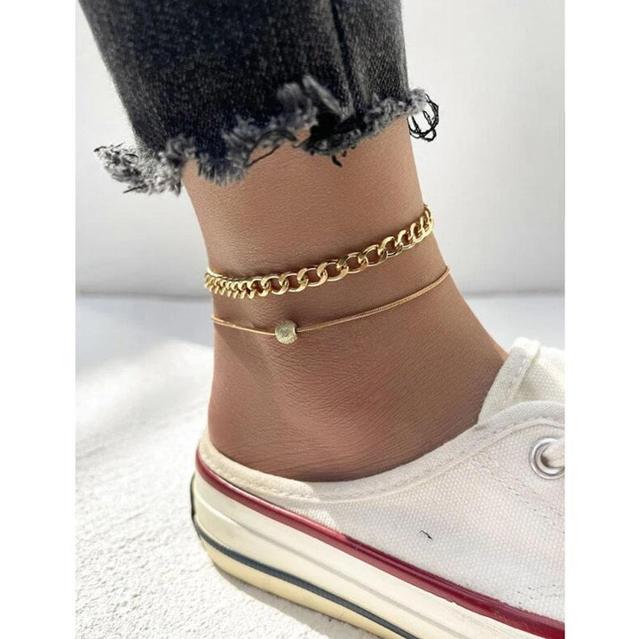 Shein- 2pcs Round Ball Decor Anklet