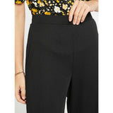 Max Fashion- Black Solid Mid-Rise Palazzos with Pockets