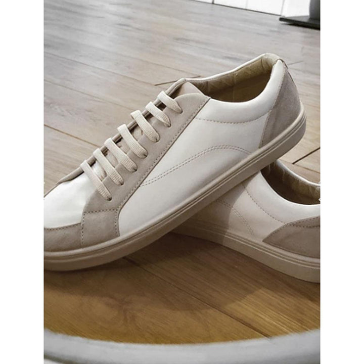 Asos Design- Asos Design Trainers In Stone With Mixed Materials