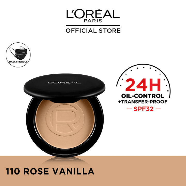 LOreal Paris- Infallible 24H Oil Killer High Coverage Powder, 110 Rose Vanilla