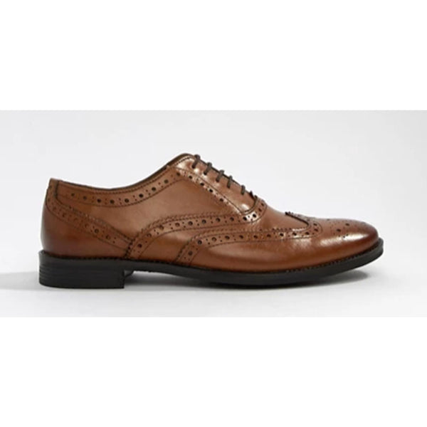 Asos Design- Asos Design Wide Fit Oxford Brogue Shoes Tan Leather