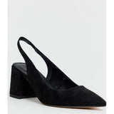 Asos Design- Asos Design Wide Fit Samson Slingback Mid Heels In Black