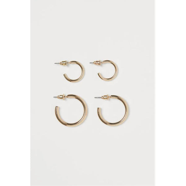 H&M- 2 Pairs Earrings- Gold-coloured