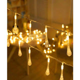 Shein - 1Pc String Light With 20Pcs Waterdrop Shaped Bulb
