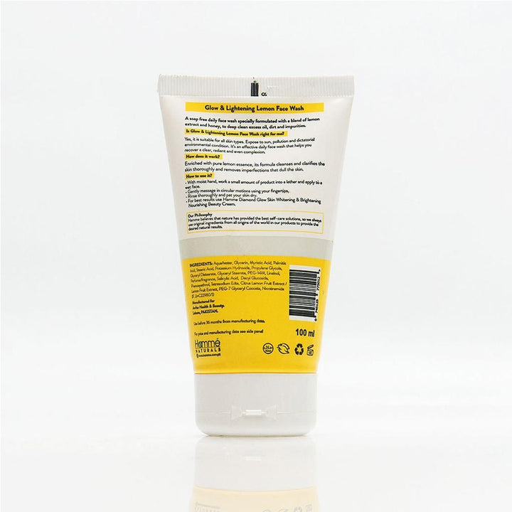 Hamme- Glow & Lightening Lemon Face Wash, 100 Ml