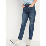 Montivo- ON High Waisted Ripped Straight Jeans