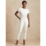 Montivo- BR Mid Rise White Skinny Jeans