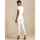 Montivo- BR Mid Rise White Skinny Jeans