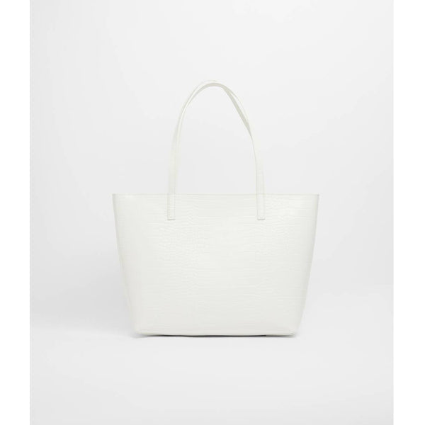 Bershka- White Faux Leather Tote Bag