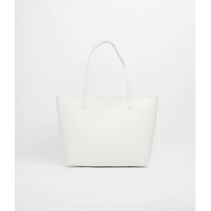 Bershka- White Faux Leather Tote Bag