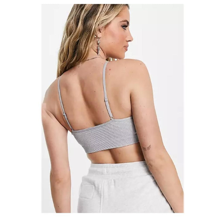 Asos- Topshop seamless padded crop bra in grey