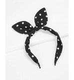 Shein- Headband With Bow And Printed Polka Dots