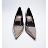 Zara- Faux Patent High-Heel Shoes With Pointed Toe