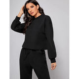 Shein- Drop Shoulder Lantern Sleeve Pullover and Joggers Set