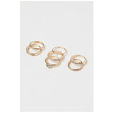 H&M- 7-pack rings- Gold-coloured