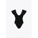 Zara- Matching Poplin Bodysuit- Black