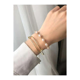 Shein- 2pcs Faux Pearl Decor Bracelet